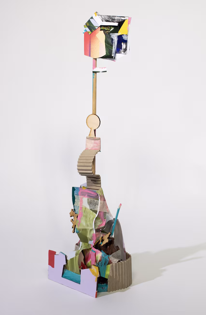 Your Place and Mine (2024), mixed media on reclaimed banana crate, 50 x 30 x 25 cm .