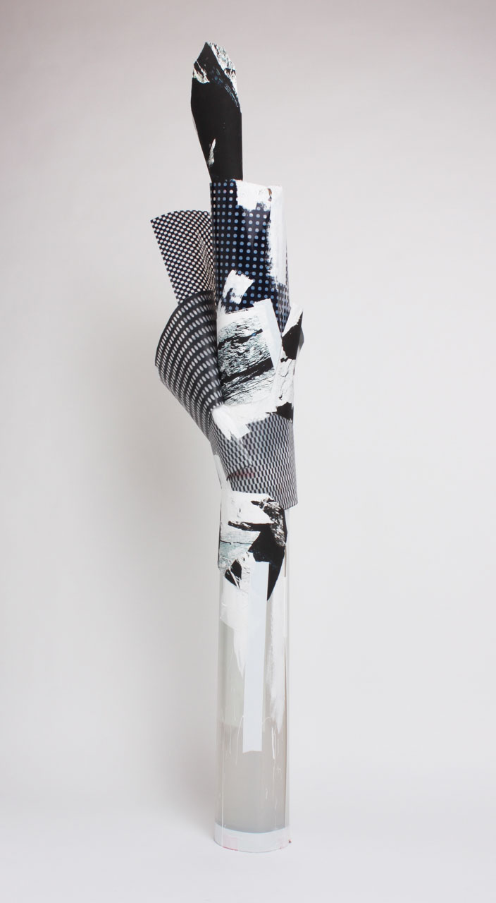 Fold 2020 Screen printing acetate, Digital photograph, paper, and paint. 90 x 30